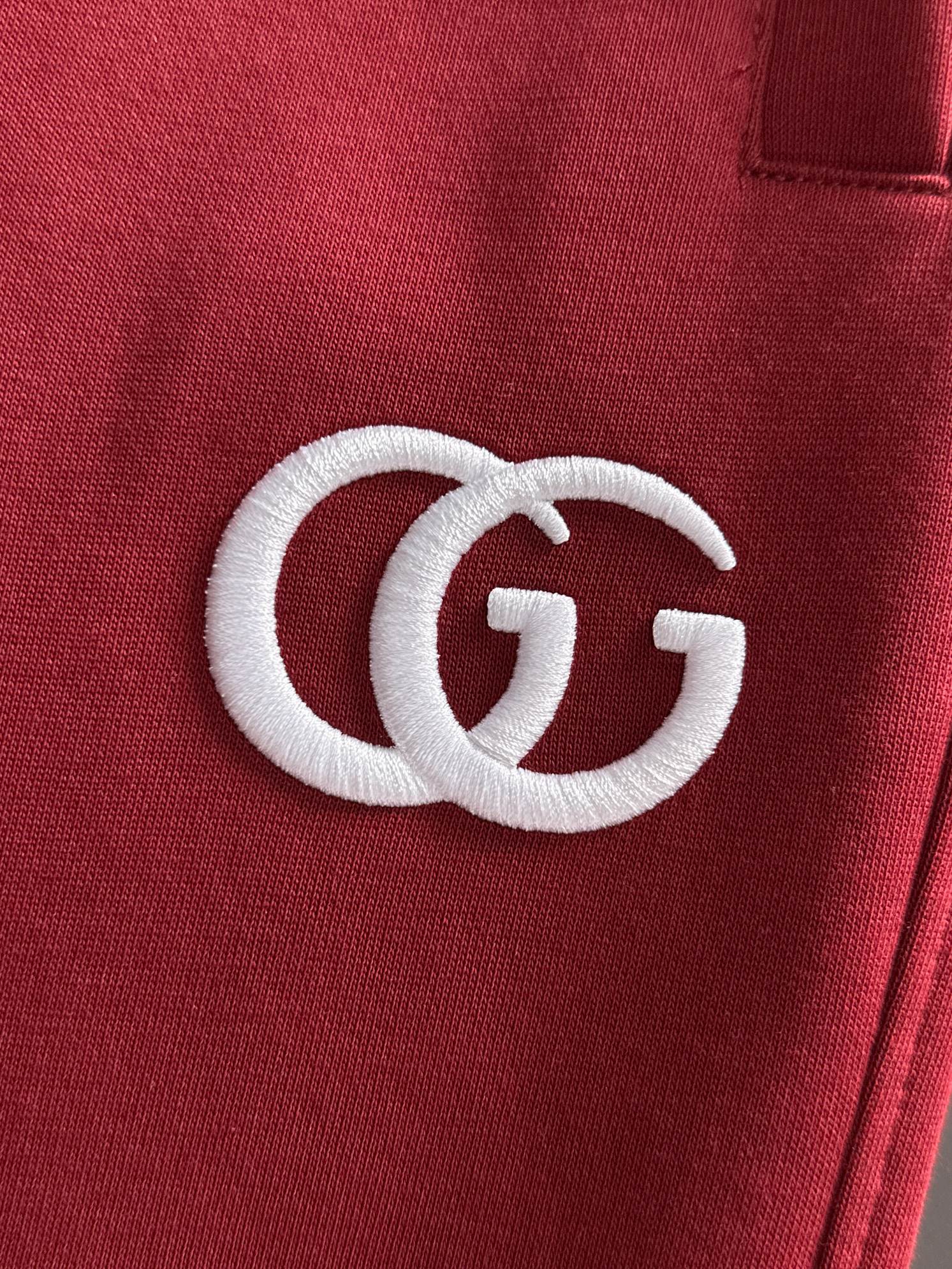 Gucci原單運動褲酒紅色雙G刺繡設計簡約有型| 14 Gucci原單運動褲酒紅色雙G刺繡設計簡約有型