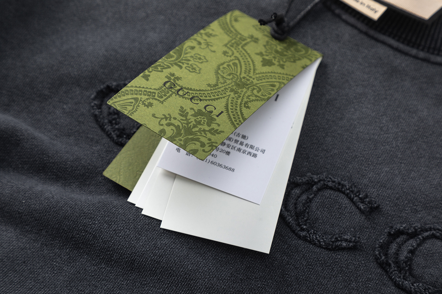 Gucci A貨黑色圓領衛衣男款水洗仿舊GUCCI立體刺繡| 12 Gucci A貨黑色圓領衛衣男款水洗仿舊GUCCI立體刺繡