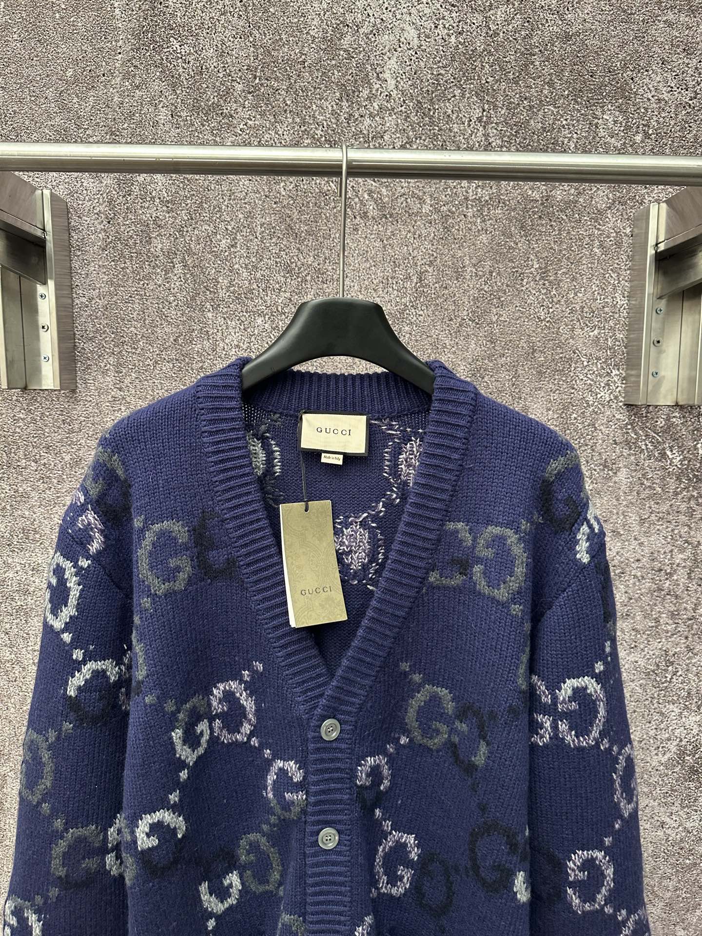 Gucci原單開襟針織外套 男士款深藍GG經典復古設計| 13 Gucci原單開襟針織外套 男士款深藍GG經典復古設計