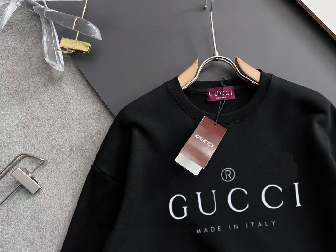 Gucci高仿圓領男衛衣 黑色義大利製LOGO百搭款| 13 Gucci高仿圓領男衛衣 黑色義大利製LOGO百搭款