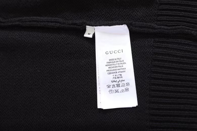 Gucci高仿男士針織衫 黑色蜜蜂徽章開襟設計撞色條紋| 8 Gucci高仿男士針織衫 黑色蜜蜂徽章開襟設計撞色條紋