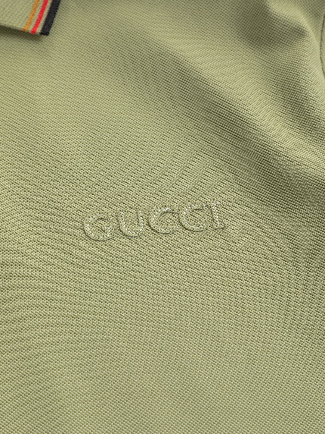 Gucci A貨男士POLO衫綠色復古風刺繡字樣時尚撞色設計| 9 Gucci A貨男士POLO衫綠色復古風刺繡字樣時尚撞色設計