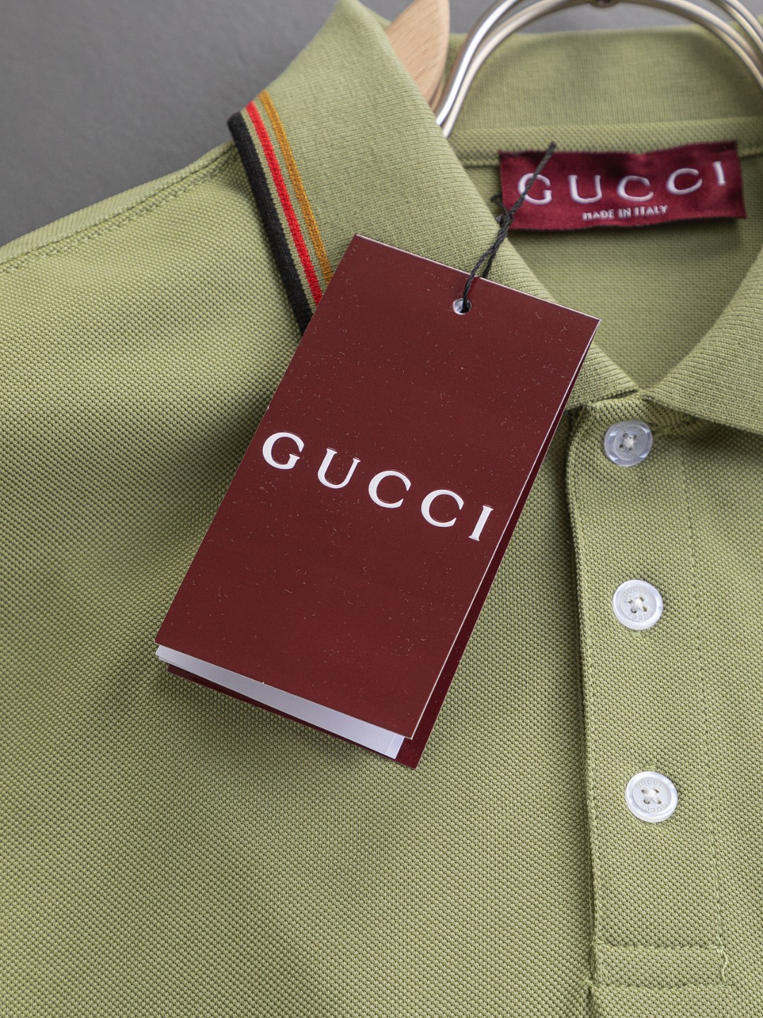 Gucci A貨男士POLO衫綠色復古風刺繡字樣時尚撞色設計| 8 Gucci A貨男士POLO衫綠色復古風刺繡字樣時尚撞色設計