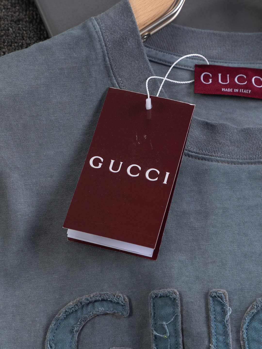 Gucci高仿短袖T恤男士水洗藍立體刺繡LOGO時尚感十足| 16 Gucci高仿短袖T恤男士水洗藍立體刺繡LOGO時尚感十足