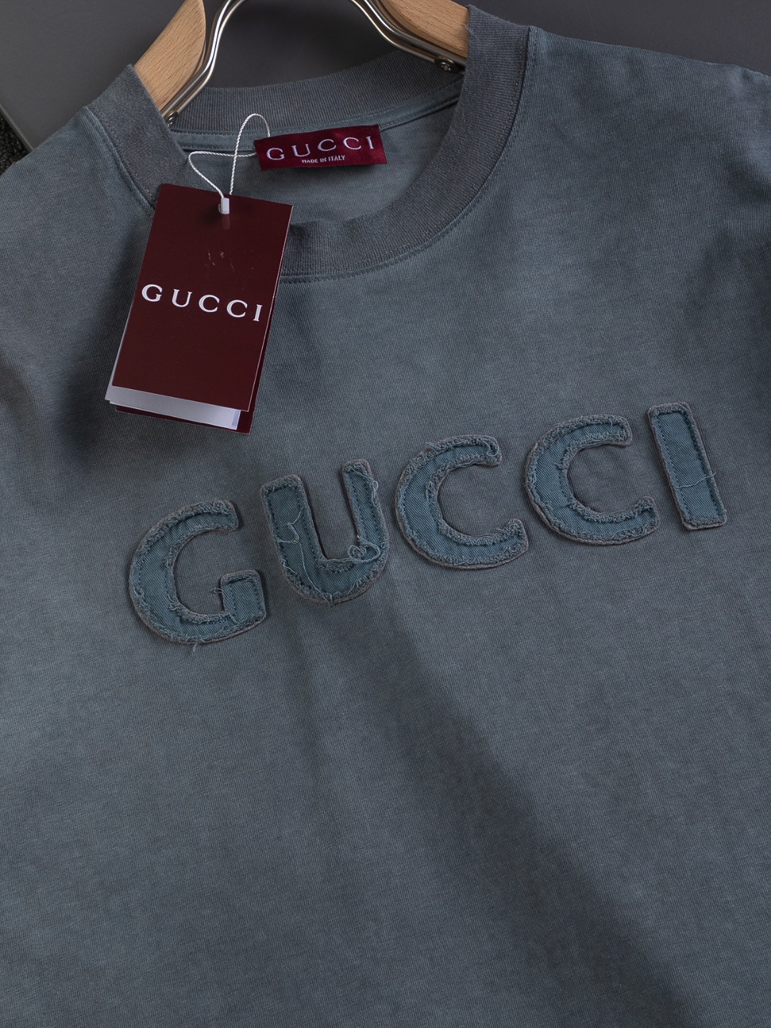 Gucci高仿短袖T恤男士水洗藍立體刺繡LOGO時尚感十足| 11 Gucci高仿短袖T恤男士水洗藍立體刺繡LOGO時尚感十足