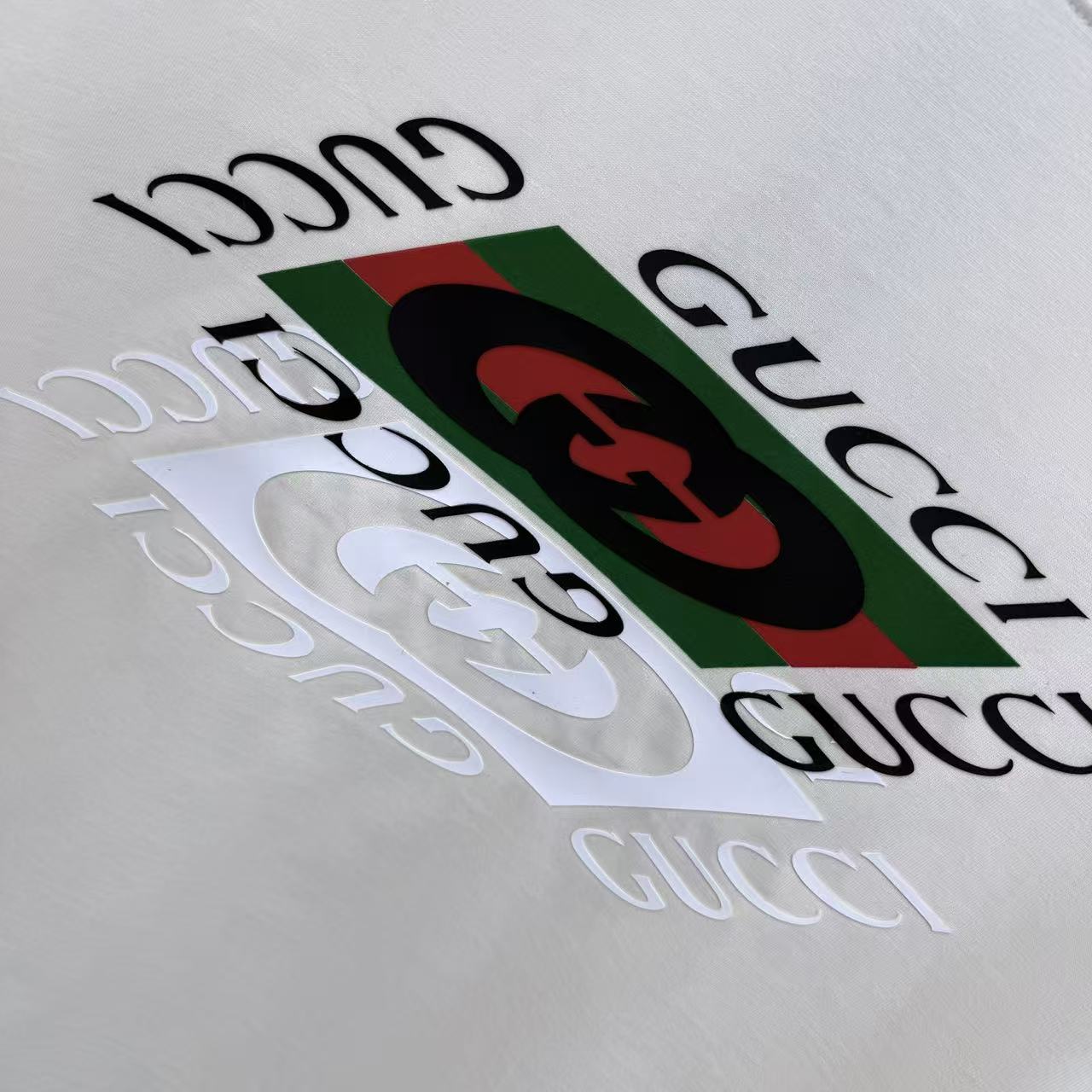 Gucci高仿短袖白色紅綠印花LOGO設計復古經典男女皆宜| 9 Gucci高仿短袖白色紅綠印花LOGO設計復古經典男女皆宜