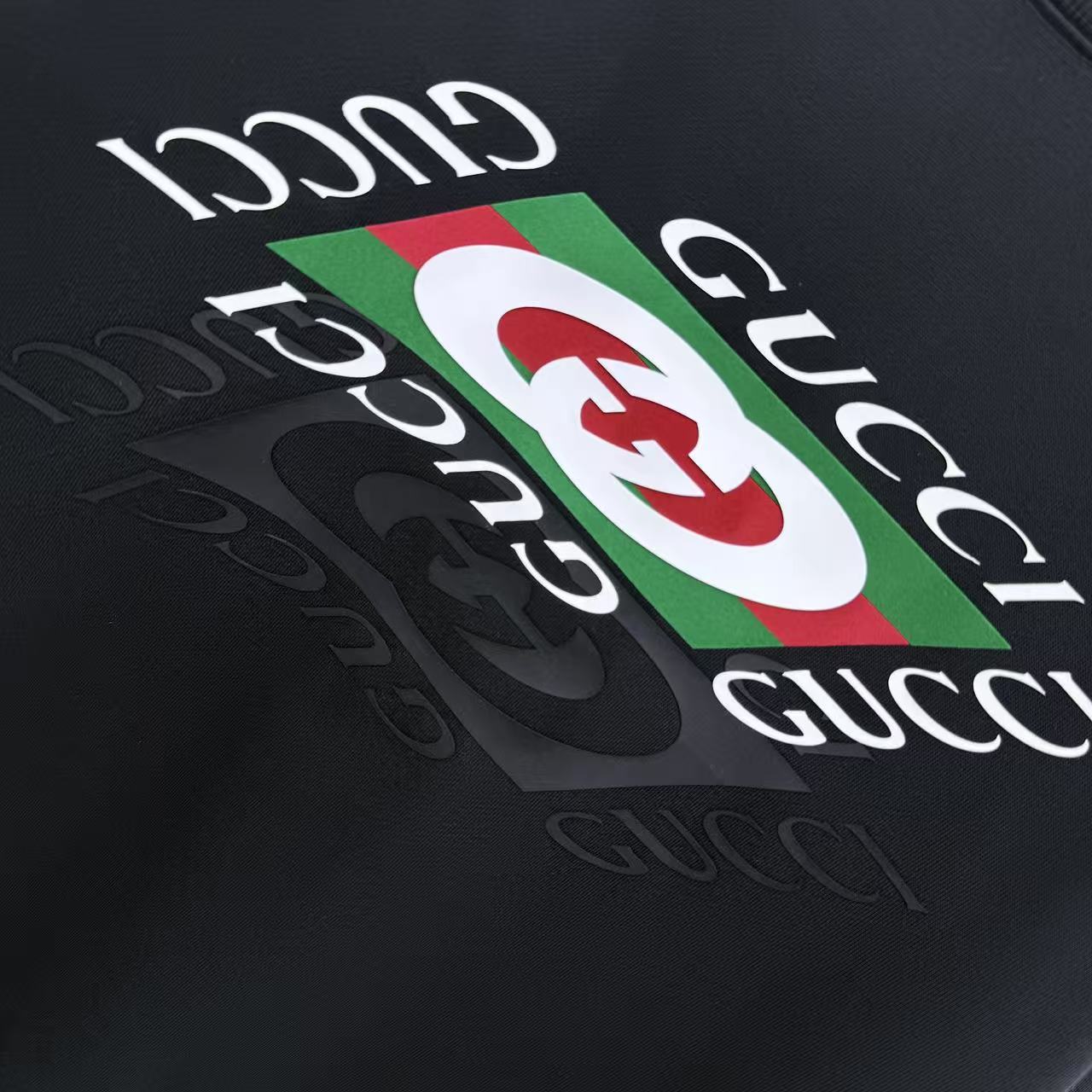Gucci A貨長袖T恤黑色紅綠立體LOGO設計舒適針織材質| 9 Gucci A貨長袖T恤黑色紅綠立體LOGO設計舒適針織材質