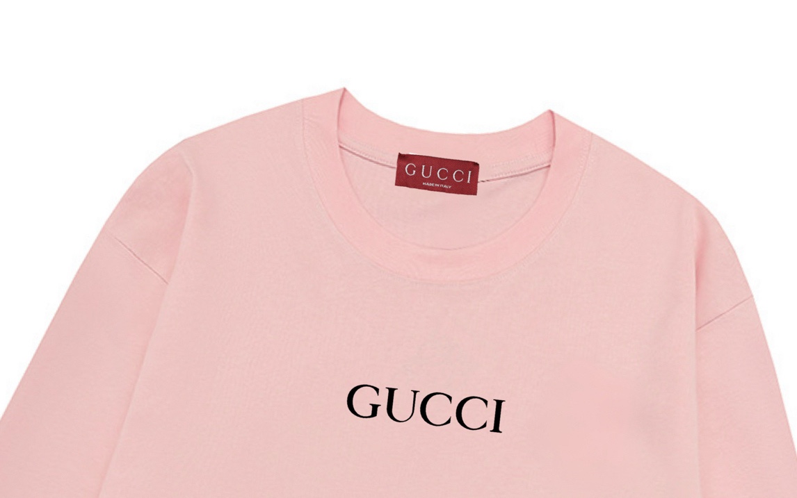Gucci高仿粉色LOGO簡約長袖T恤 柔美色系男女皆宜| 12 Gucci高仿粉色LOGO簡約長袖T恤 柔美色系男女皆宜