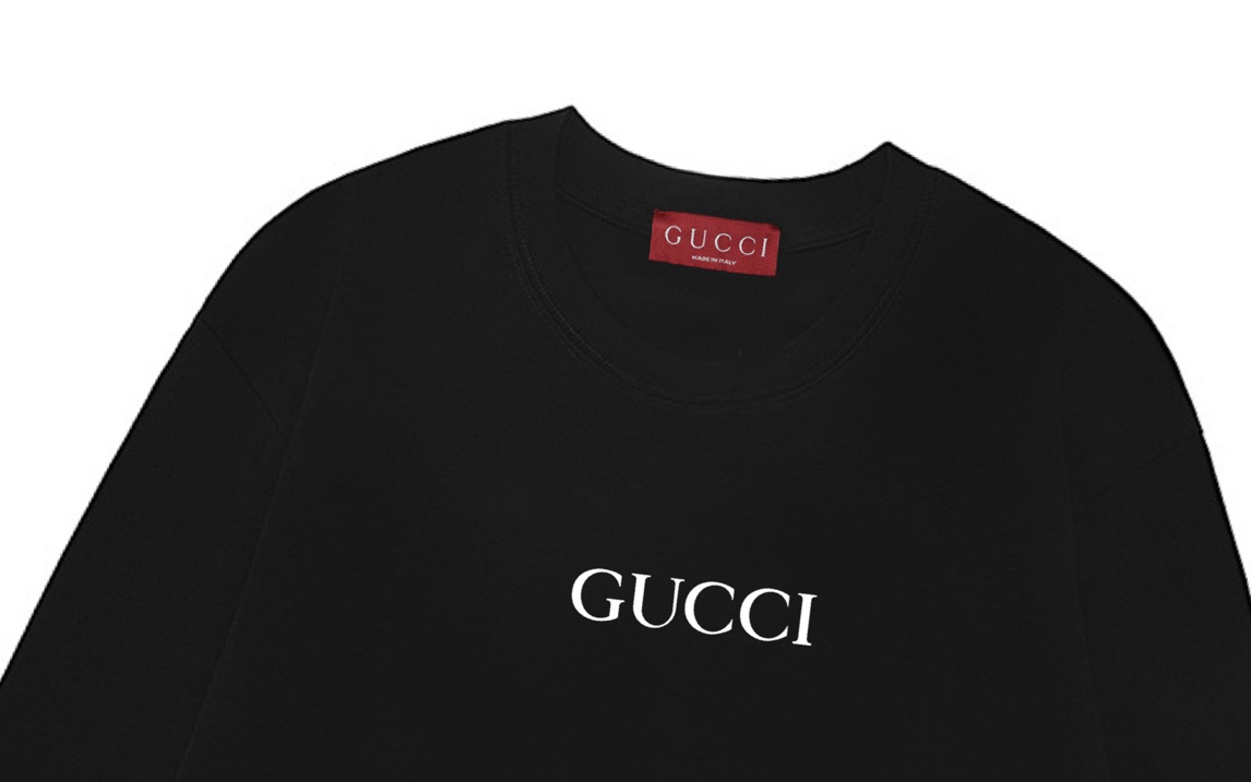Gucci高仿黑色長袖T恤 LOGO印花百搭經典設計| 13 Gucci高仿黑色長袖T恤 LOGO印花百搭經典設計