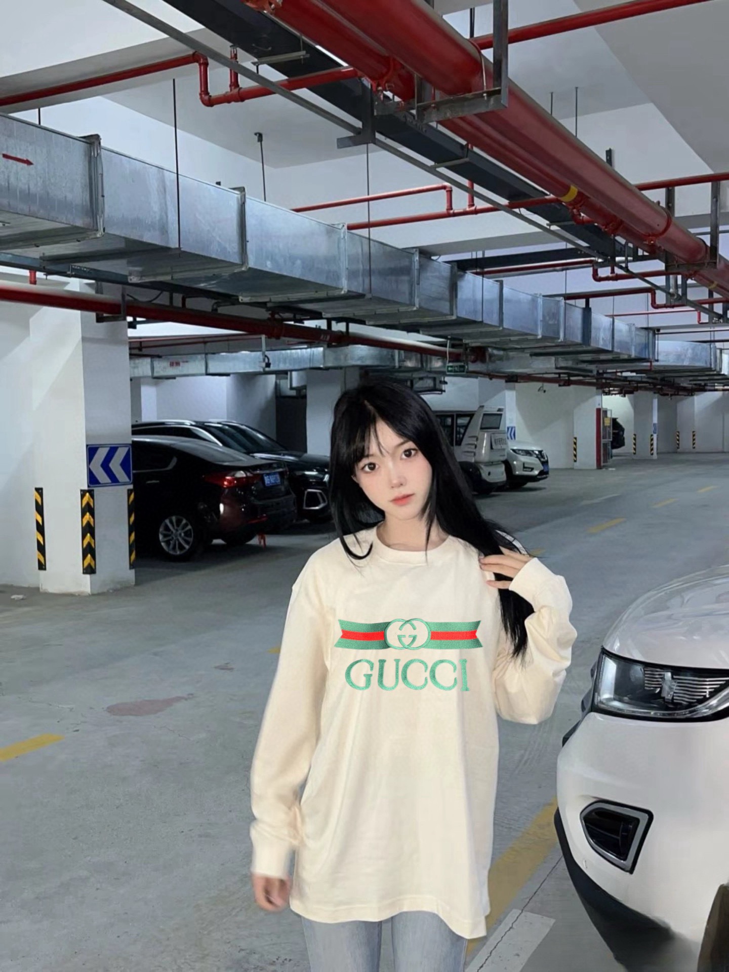 Gucci原單米色復古刺繡LOGO長袖T恤 雙G緹花經典還原| 15 Gucci原單米色復古刺繡LOGO長袖T恤 雙G緹花經典還原