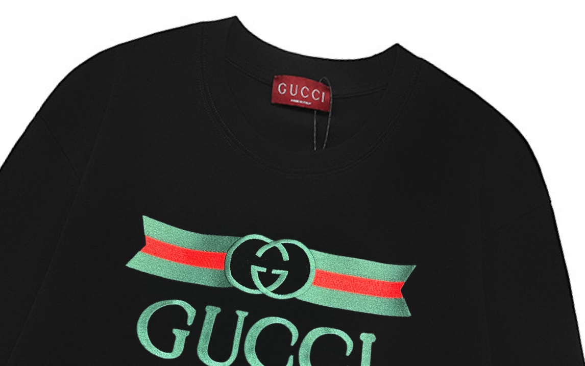Gucci 一比一長袖T恤 男士經典LOGO印花設計 黑色款| 12 Gucci 一比一長袖T恤 男士經典LOGO印花設計 黑色款