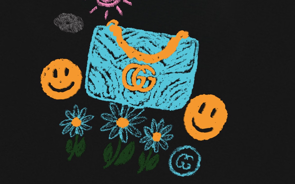 Gucci 一比一長袖T恤 男款黑色插畫包包圖案 潮流風格| 11 Gucci 一比一長袖T恤 男款黑色插畫包包圖案 潮流風格