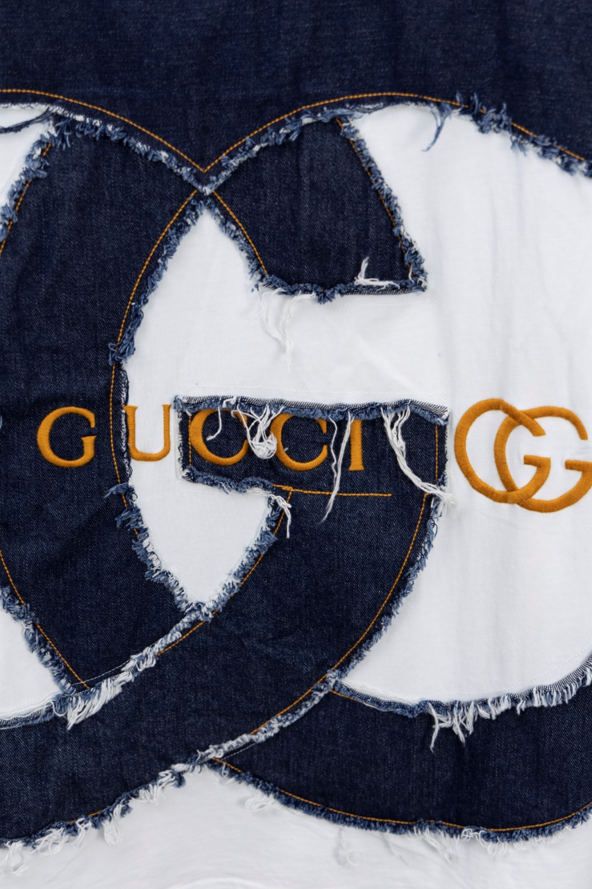 Gucci 高仿短袖T恤 男款白色GG牛仔拼接 潮流質感款| 9 Gucci 高仿短袖T恤 男款白色GG牛仔拼接 潮流質感款
