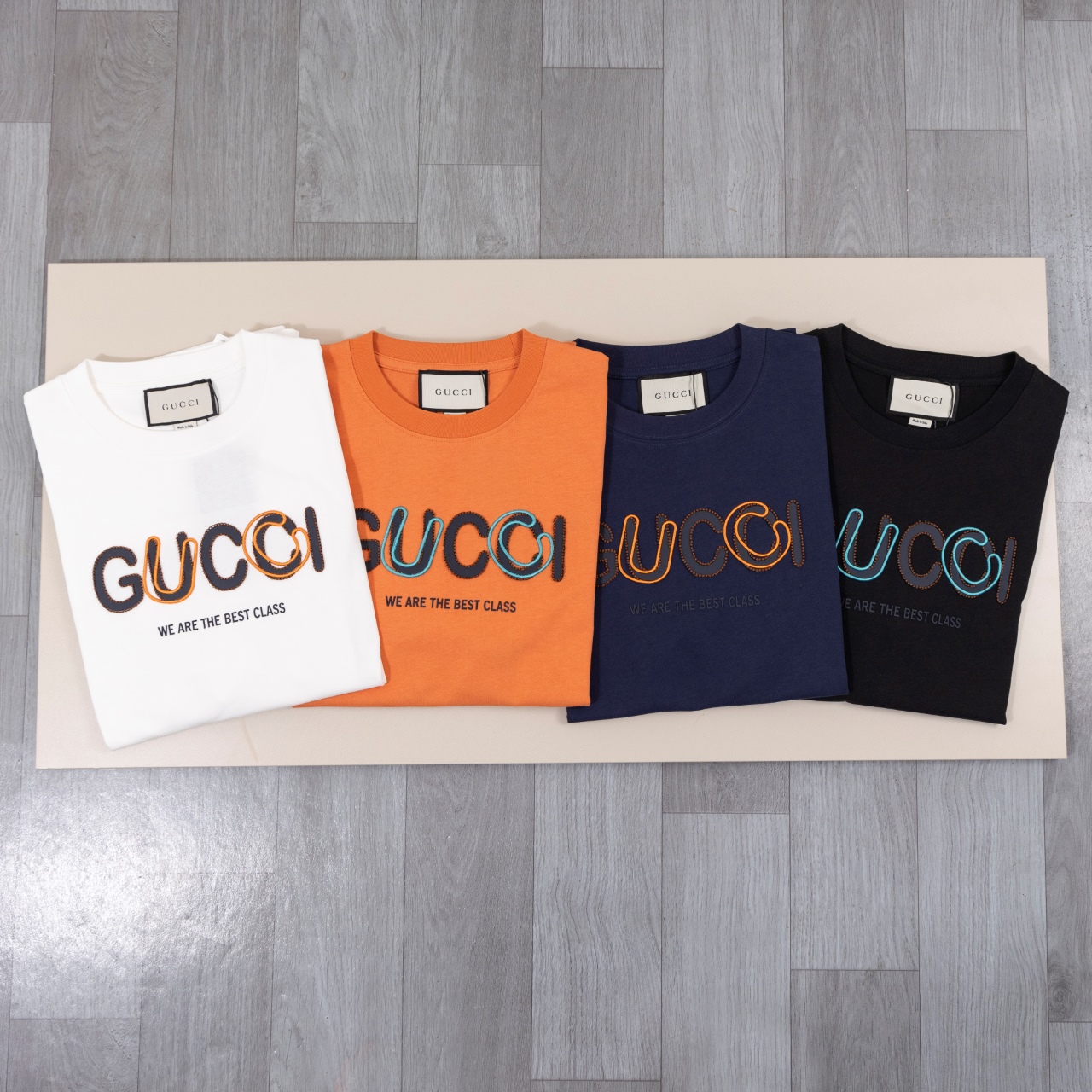 Gucci高仿男款短袖T恤 刺繡字母設計橘色潮流百搭款| 7 Gucci高仿男款短袖T恤 刺繡字母設計橘色潮流百搭款