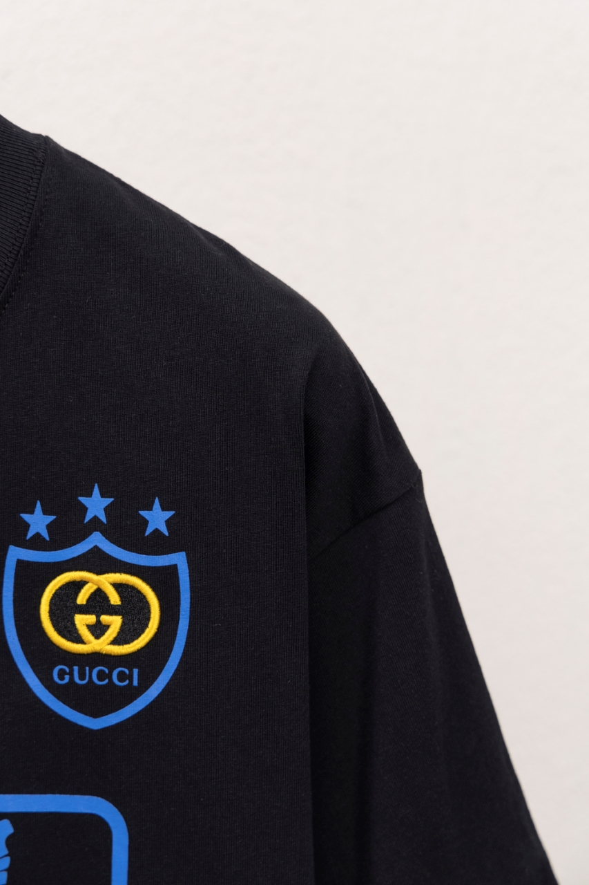 Gucci原單男裝短袖T盾牌標誌設計 彩色字母印花潮感十足| 11 Gucci原單男裝短袖T盾牌標誌設計 彩色字母印花潮感十足