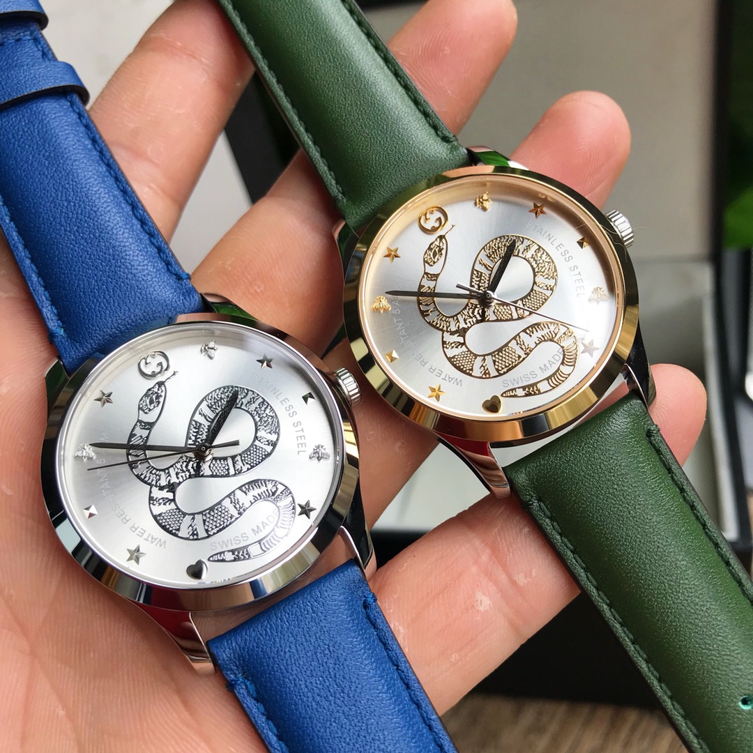 Gucci一比一Timeless系列皮帶手錶 雙色設計蛇圖案時尚款| 14 Gucci一比一Timeless系列皮帶手錶 雙色設計蛇圖案時尚款