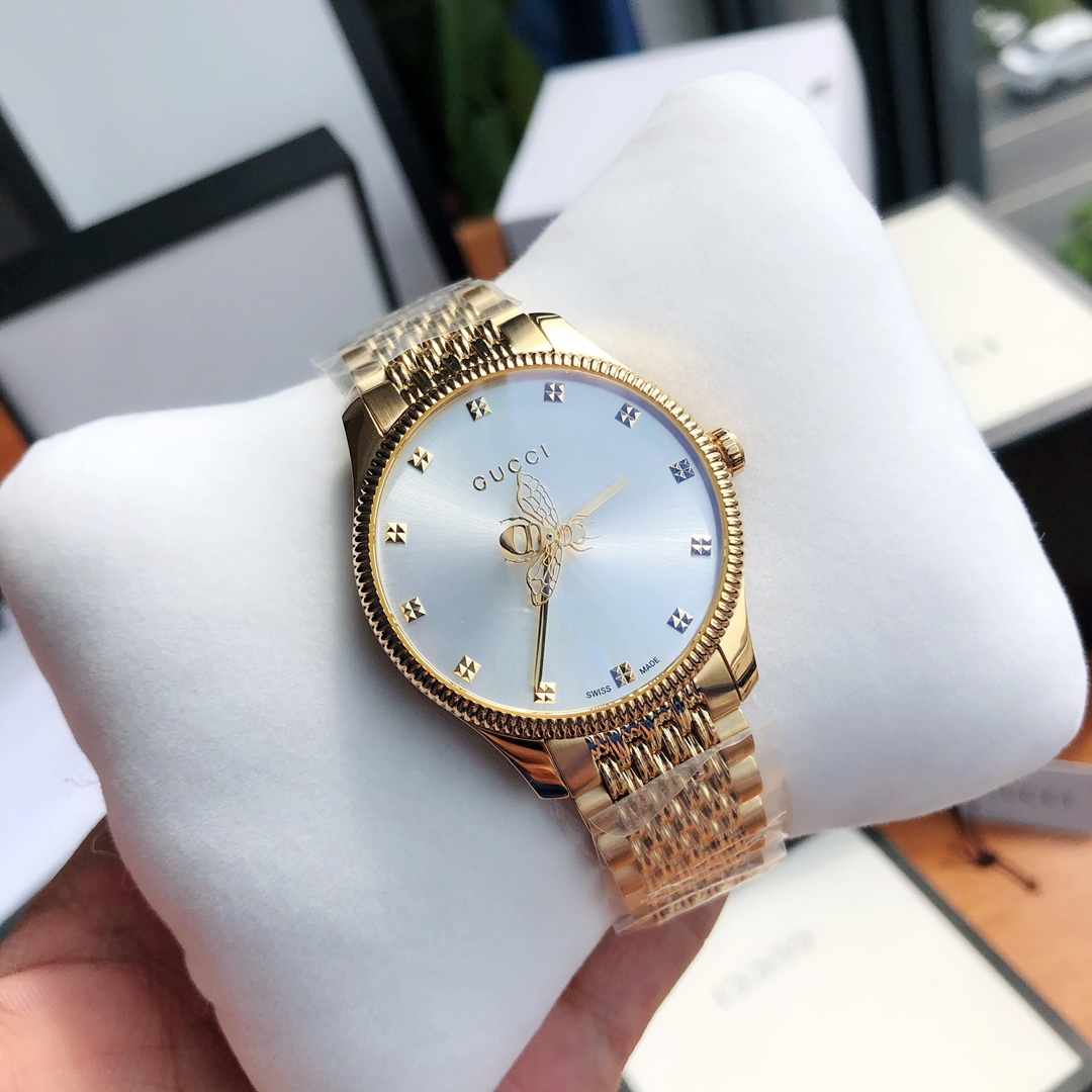 Gucci原單女錶Timeless金鍊款 蜜蜂圖騰母貝錶面典雅風| 13 Gucci原單女錶Timeless金鍊款 蜜蜂圖騰母貝錶面典雅風
