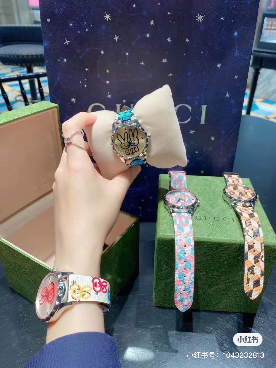 Gucci高仿女錶Timeless幾何印花皮錶 兔耳創意圖騰款式| 14 Gucci高仿女錶Timeless幾何印花皮錶 兔耳創意圖騰款式