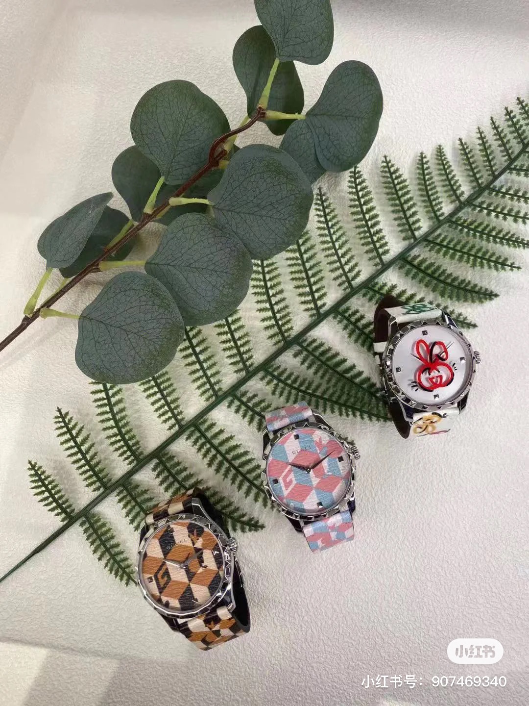 Gucci高仿女錶Timeless幾何印花皮錶 兔耳創意圖騰款式| 13 Gucci高仿女錶Timeless幾何印花皮錶 兔耳創意圖騰款式