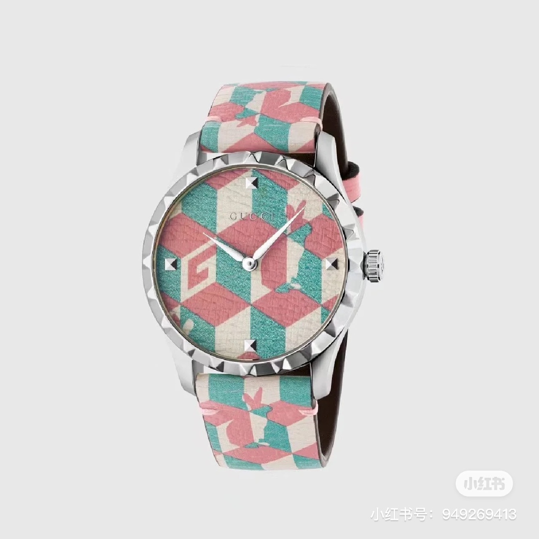 Gucci高仿女錶Timeless幾何印花皮錶 兔耳創意圖騰款式| 11 Gucci高仿女錶Timeless幾何印花皮錶 兔耳創意圖騰款式