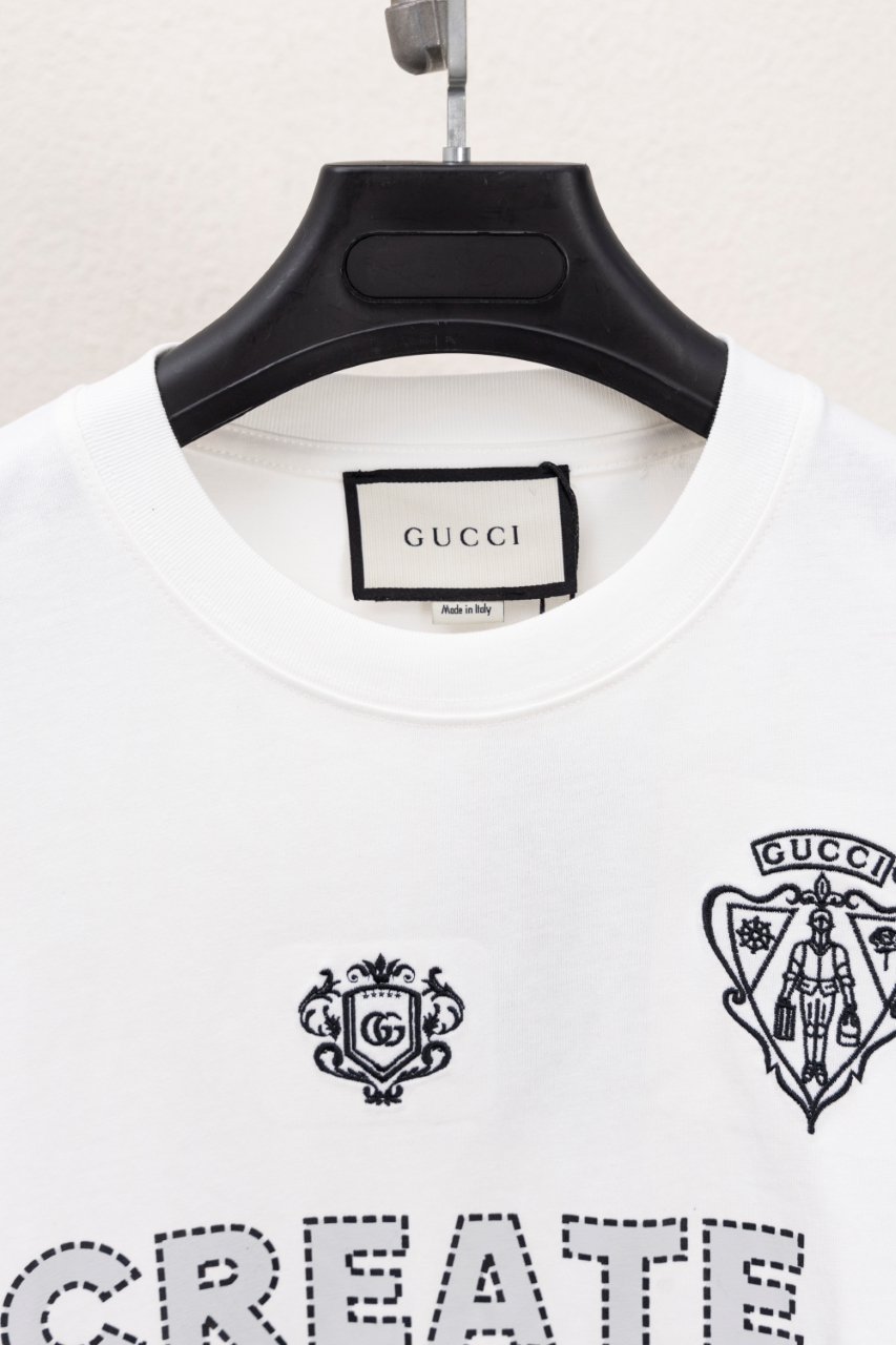 GucciA貨男士短袖 白色款Create History印花設計 百搭簡約風| 13 GucciA貨男士短袖 白色款Create History印花設計 百搭簡約風