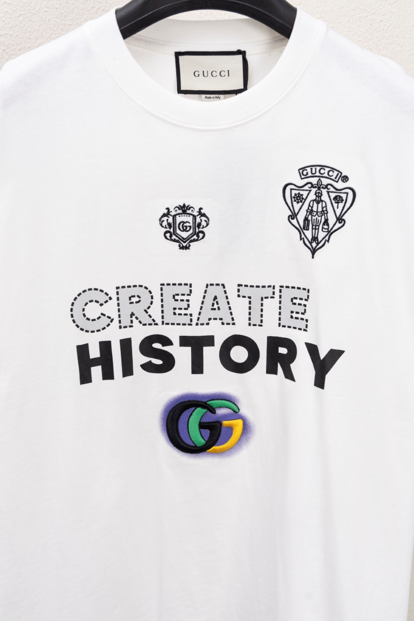 GucciA貨男士短袖 白色款Create History印花設計 百搭簡約風| 9 GucciA貨男士短袖 白色款Create History印花設計 百搭簡約風