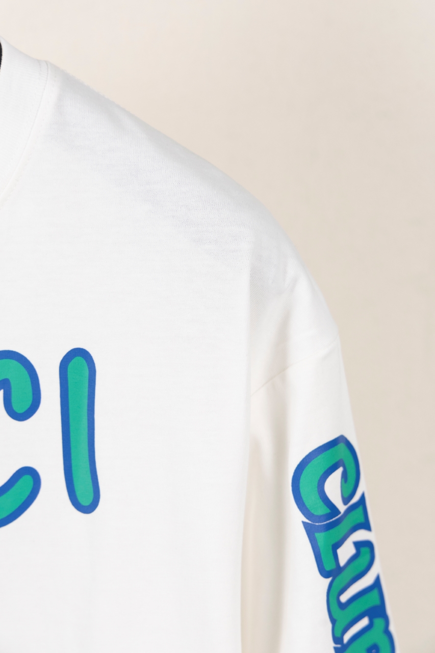 Gucci高仿短袖T恤 白色小熊GUCCI CLUB字樣刺繡款 甜酷風人氣單品| 10 Gucci高仿短袖T恤 白色小熊GUCCI CLUB字樣刺繡款 甜酷風人氣單品