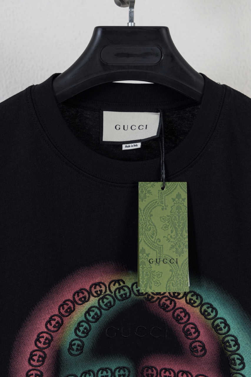 Gucci 高仿男款圓領短袖 彩色G圖騰個性風格| 12 Gucci 高仿男款圓領短袖 彩色G圖騰個性風格