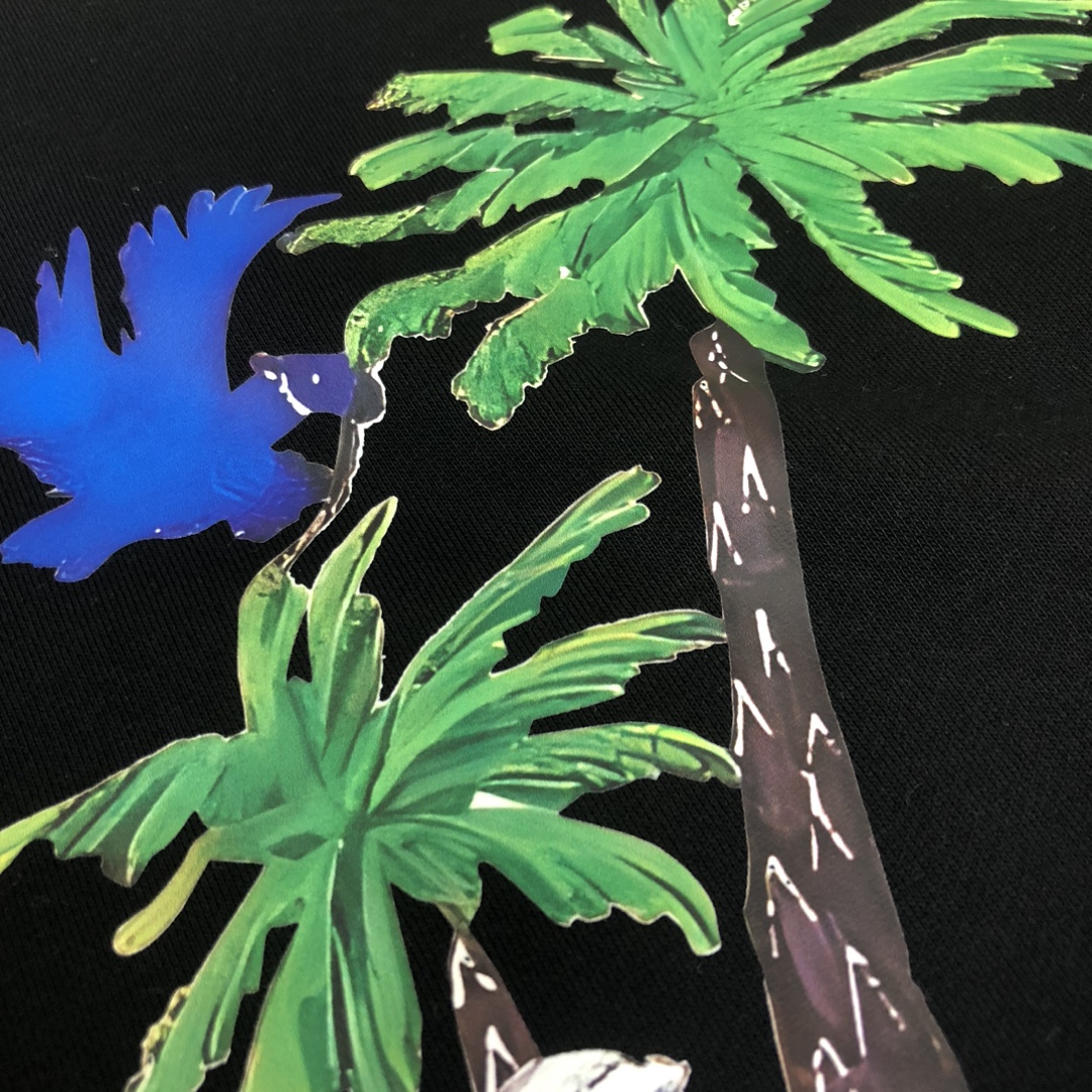 Gucci一比一男士長袖棉T 椰子樹刺繡印花熱帶風設計| 10 Gucci一比一男士長袖棉T 椰子樹刺繡印花熱帶風設計