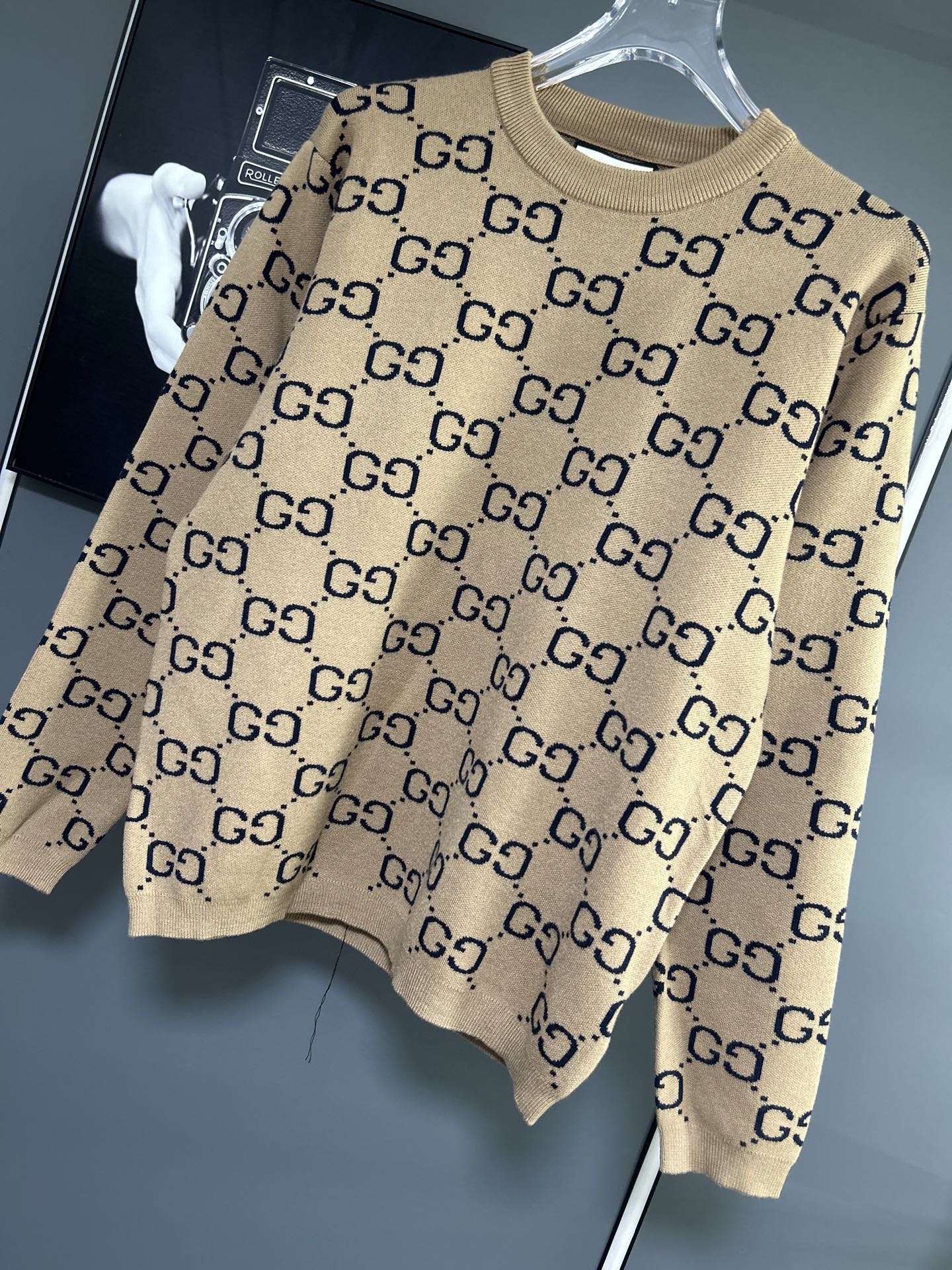 Gucci A貨男士毛衣 卡其GG滿版復古高質感針織款| 13 Gucci A貨男士毛衣 卡其GG滿版復古高質感針織款
