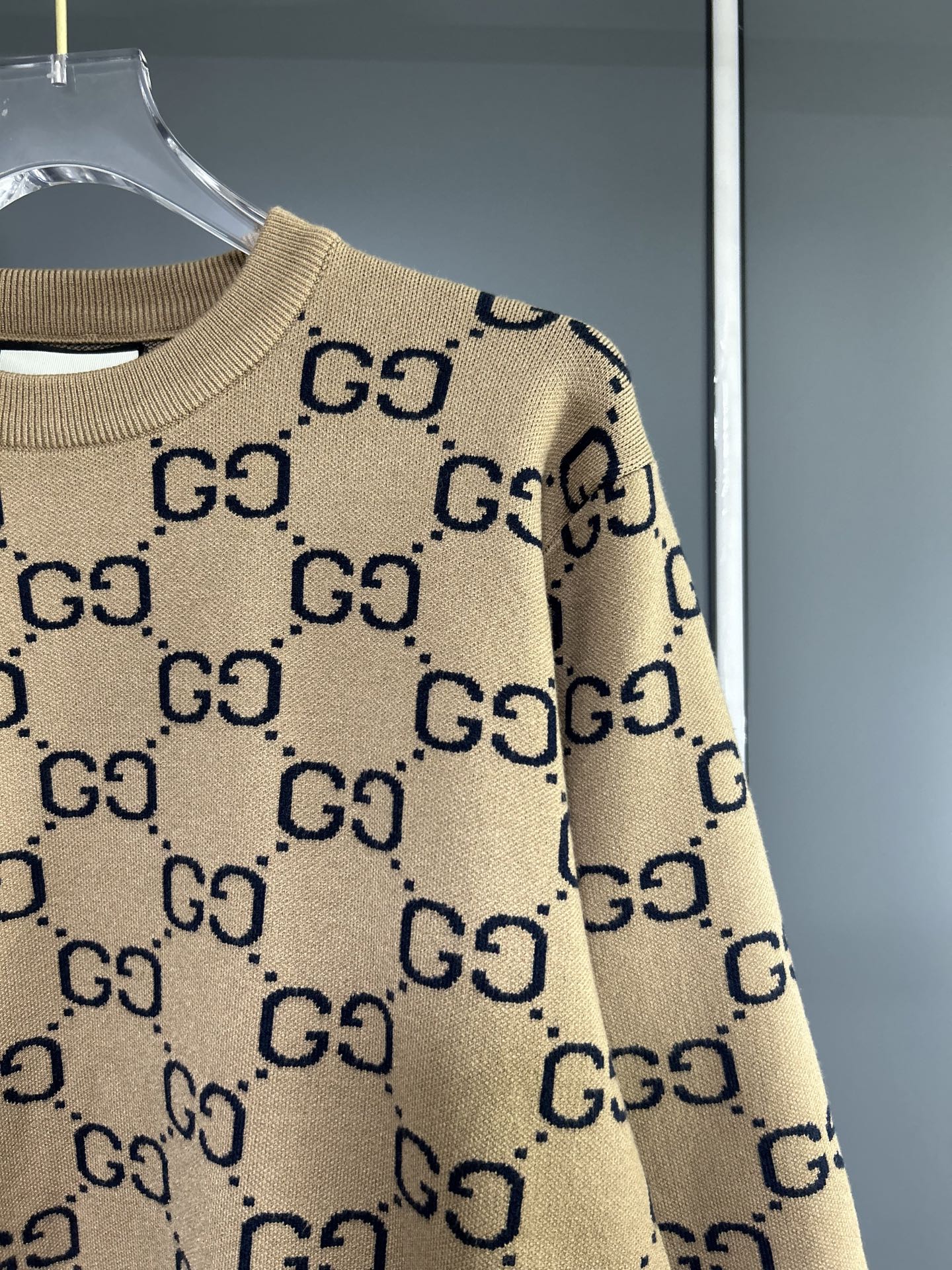 Gucci A貨男士毛衣 卡其GG滿版復古高質感針織款| 11 Gucci A貨男士毛衣 卡其GG滿版復古高質感針織款