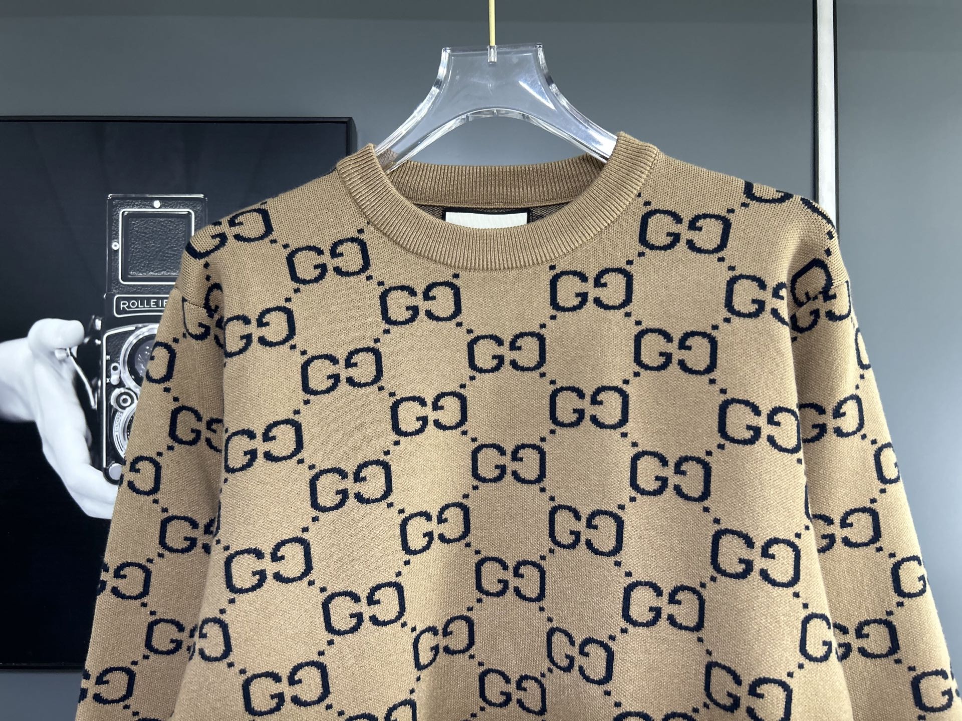 Gucci A貨男士毛衣 卡其GG滿版復古高質感針織款| 8 Gucci A貨男士毛衣 卡其GG滿版復古高質感針織款