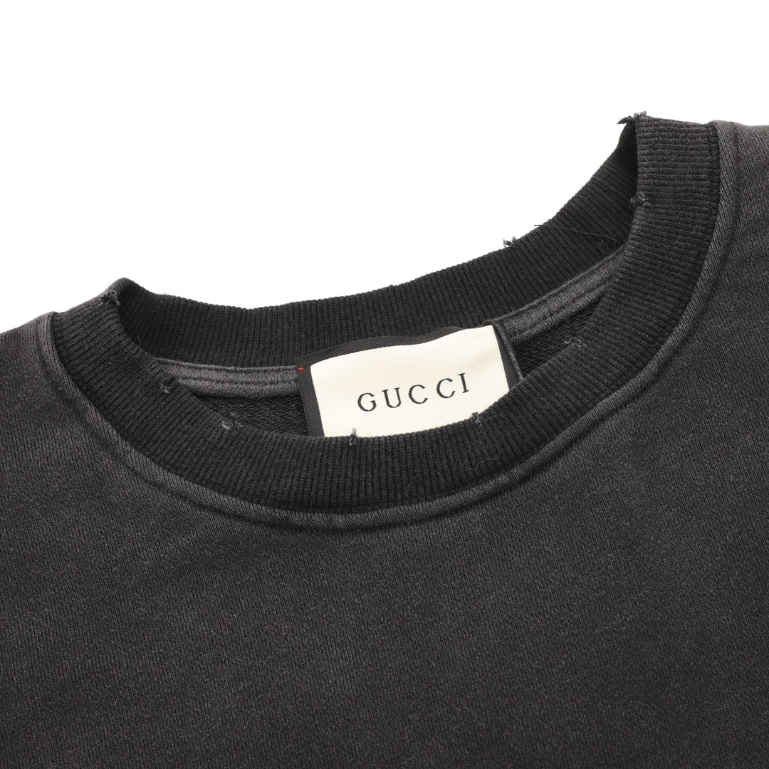 Gucci原單男士素面卫衣 黑色極簡GG刺繡設計款| 13 Gucci原單男士素面卫衣 黑色極簡GG刺繡設計款