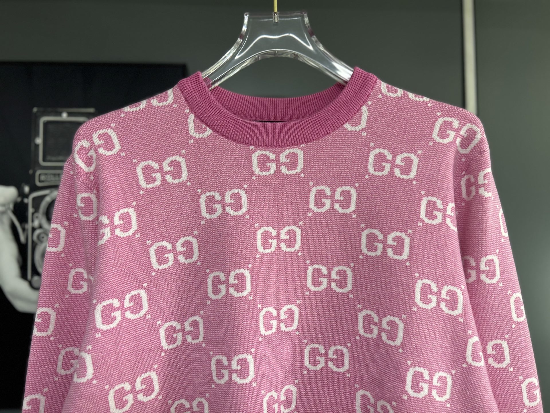 Gucci A貨針織毛衣 粉色GG滿版甜美復古百搭風格| 12 Gucci A貨針織毛衣 粉色GG滿版甜美復古百搭風格