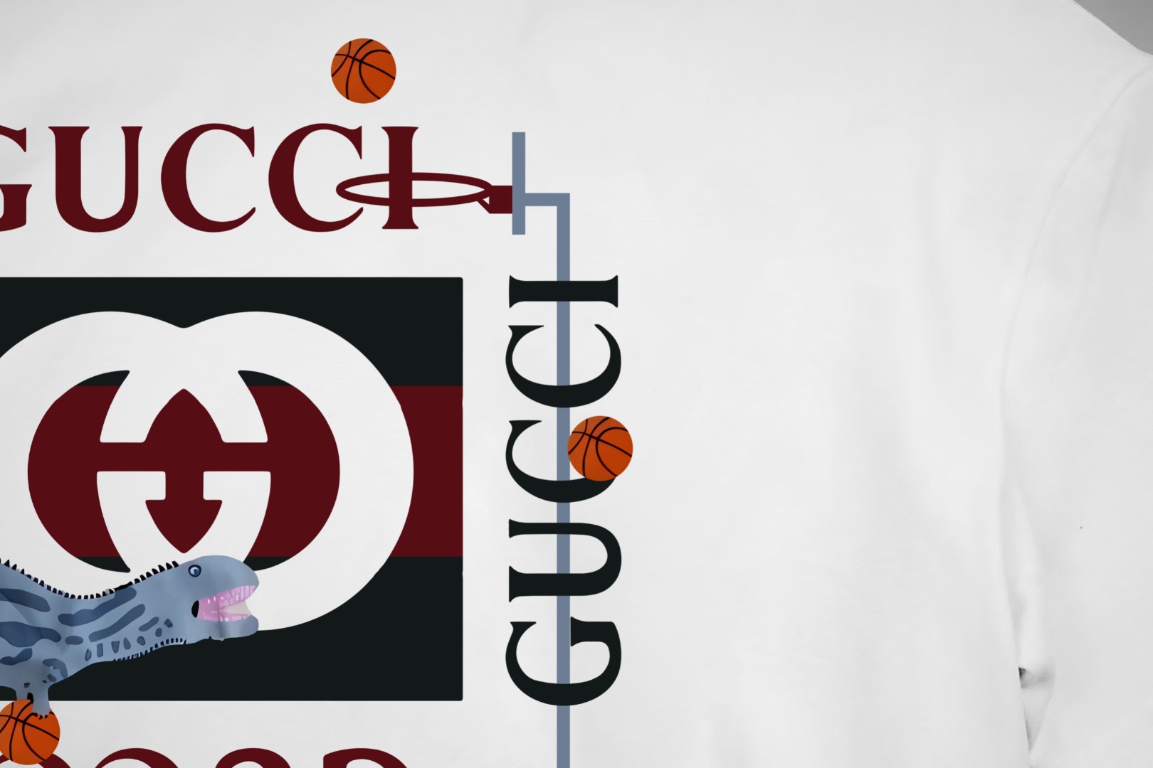 Gucci 高仿男士白T 恐龍LOGO圖案設計 潮趣感十足短袖| 10 Gucci 高仿男士白T 恐龍LOGO圖案設計 潮趣感十足短袖