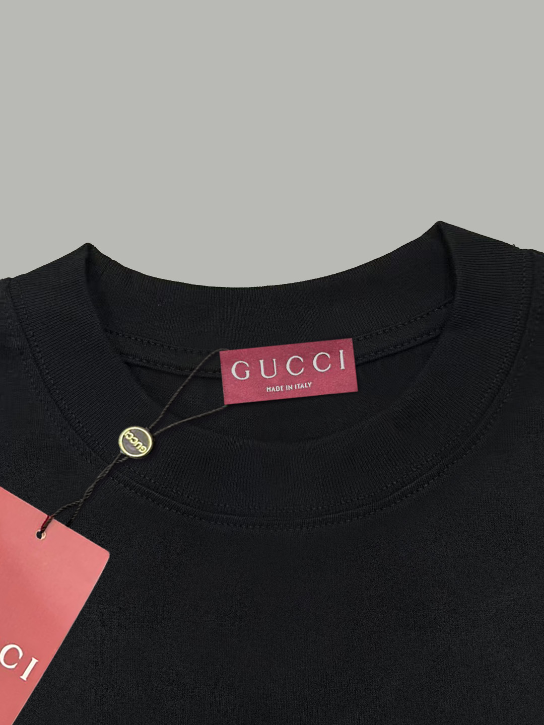 Gucci 一比一男款黑T Teddy熊插畫字體款 街頭潮風舒適單品| 13 Gucci 一比一男款黑T Teddy熊插畫字體款 街頭潮風舒適單品