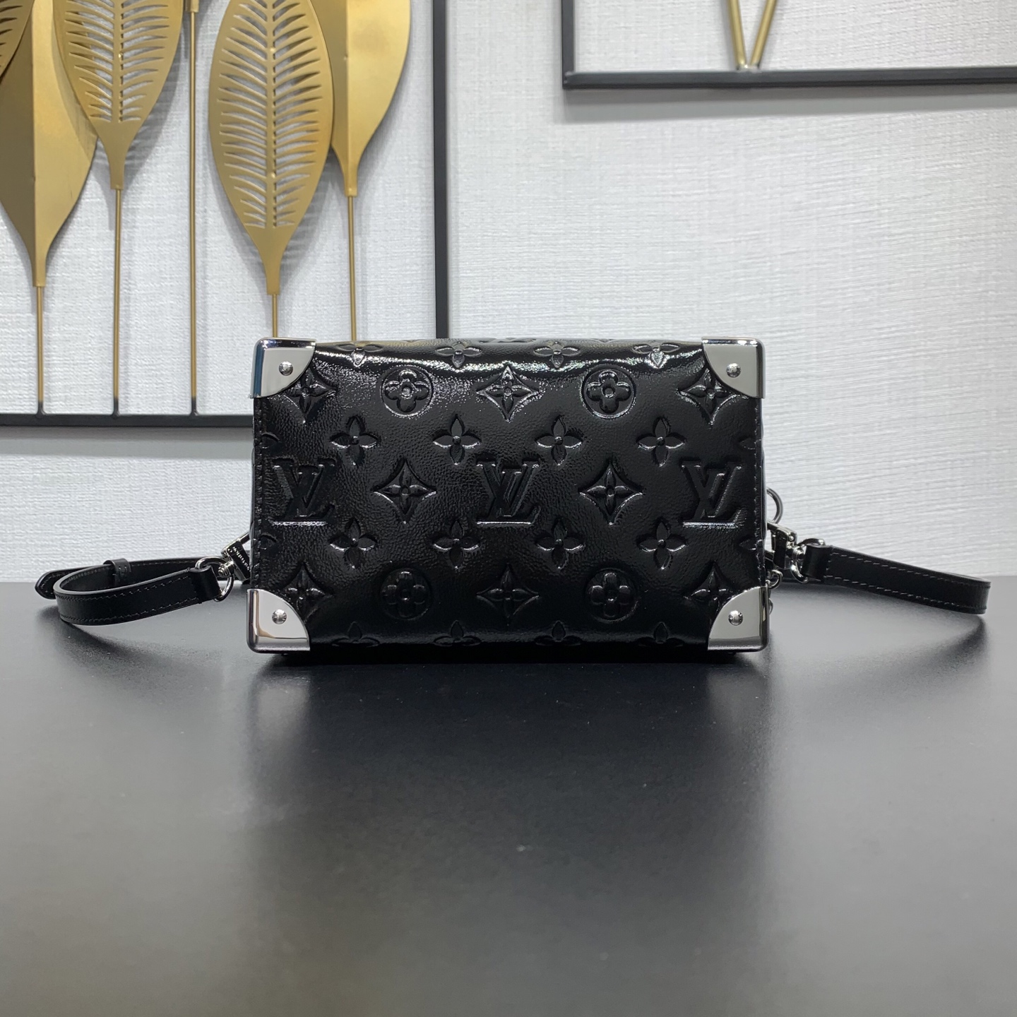 LV 黑色壓紋鏈條手提包 高仿 Monogram 迷你波士頓款| 12 LV 黑色壓紋鏈條手提包 高仿 Monogram 迷你波士頓款