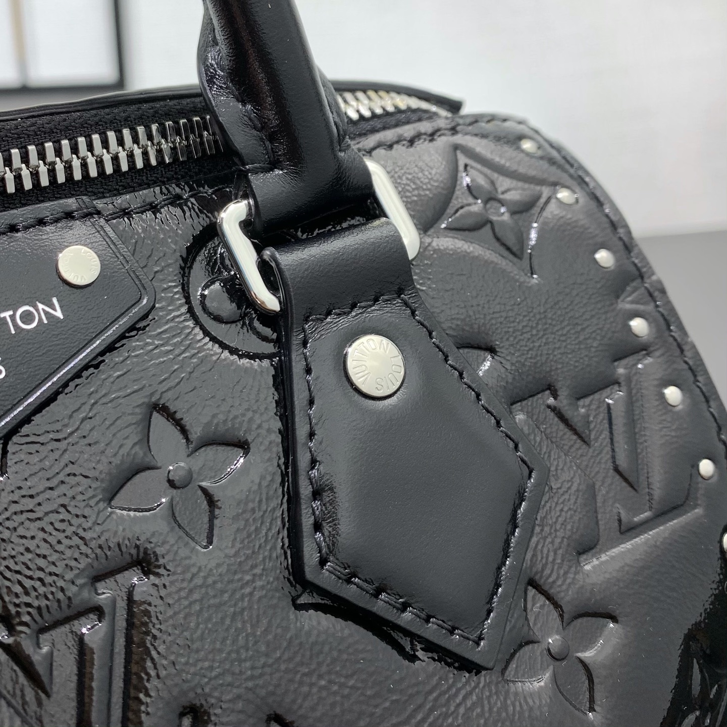 LV 黑色壓紋鏈條手提包 高仿 Monogram 迷你波士頓款| 7 LV 黑色壓紋鏈條手提包 高仿 Monogram 迷你波士頓款