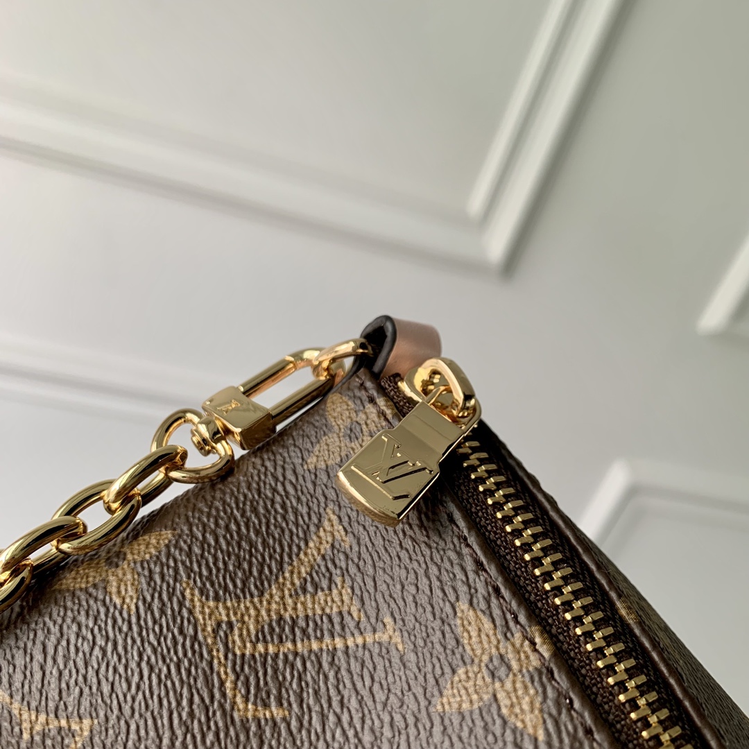 LV 老花粉色花片鏈條包 高仿 小型斜背包| 10 LV 老花粉色花片鏈條包 高仿 小型斜背包