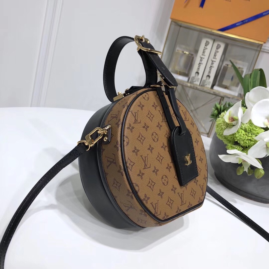 LV 老花圓形包黑標款 高仿 復古雙色拼接斜背包| 12 LV 老花圓形包黑標款 高仿 復古雙色拼接斜背包
