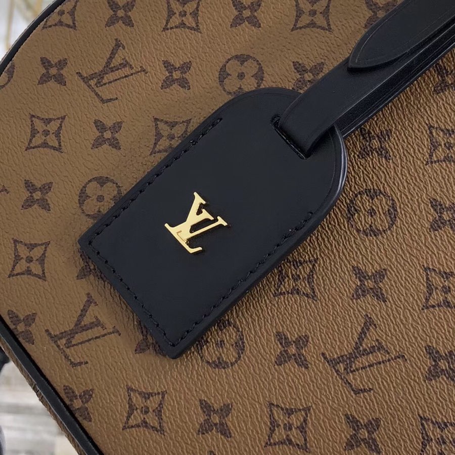 LV 老花圓形包黑標款 高仿 復古雙色拼接斜背包| 10 LV 老花圓形包黑標款 高仿 復古雙色拼接斜背包