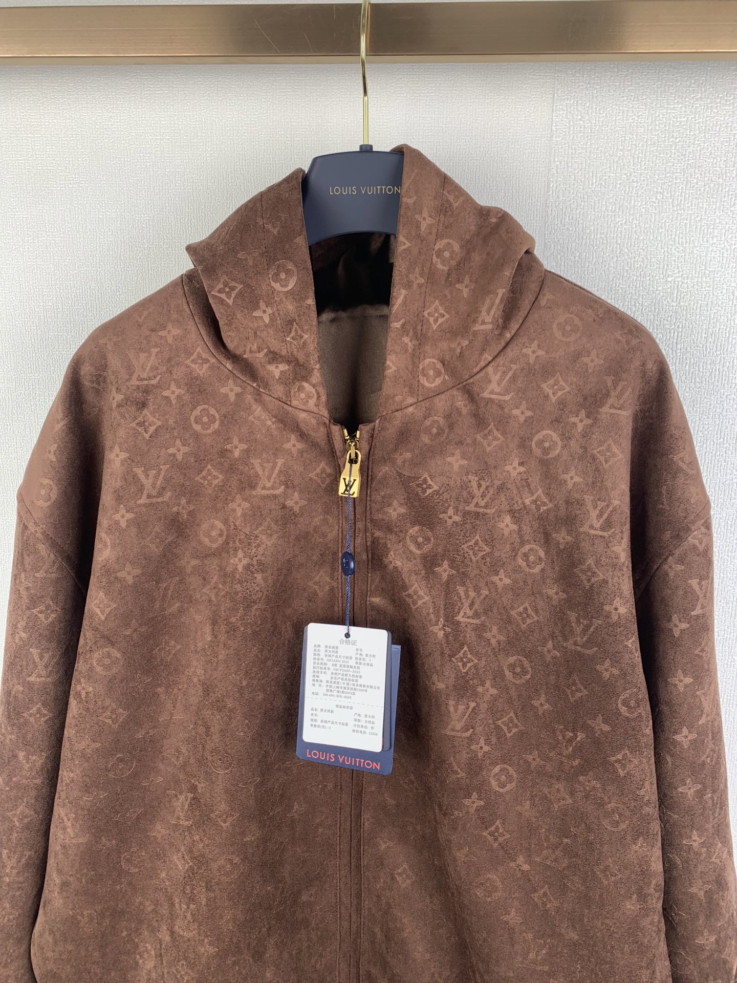LV A貨男士麂皮老花外套咖啡棕色系防風設計百搭款| 14 LV A貨男士麂皮老花外套咖啡棕色系防風設計百搭款