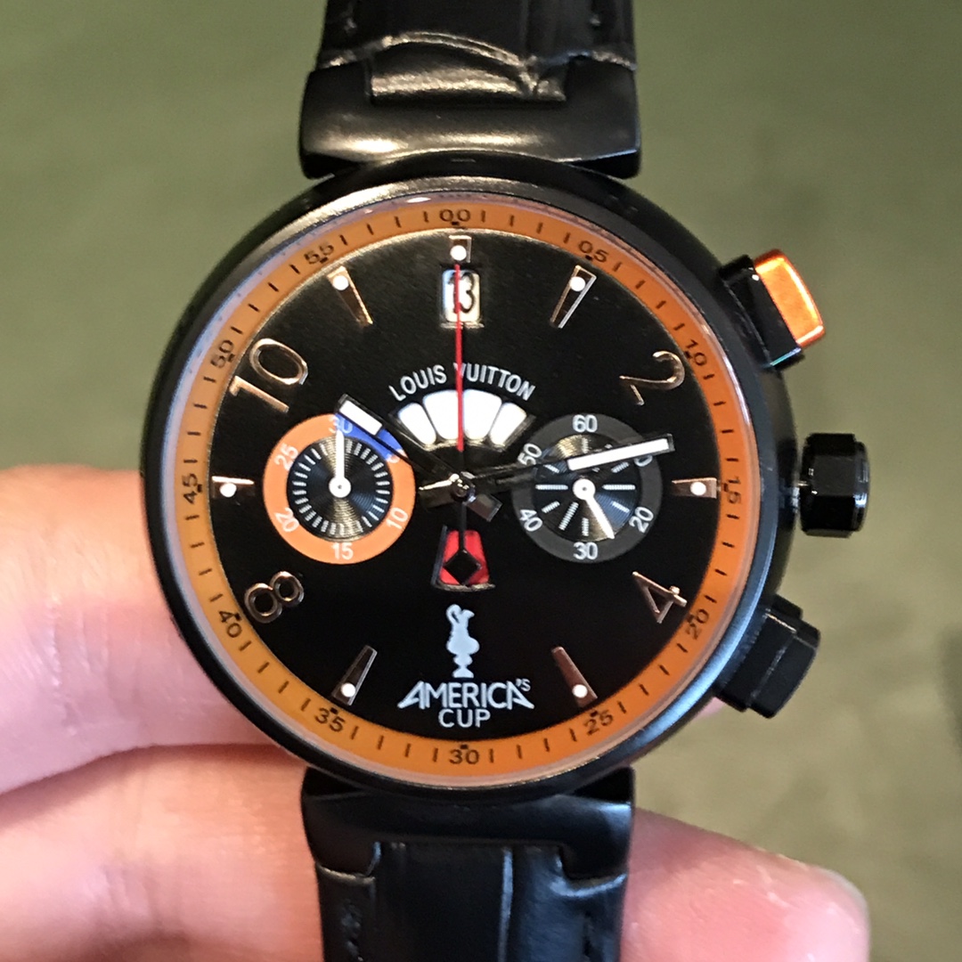 LV A貨男款黑橘限量計時腕錶 America’s Cup 特別版設計| 12 LV A貨男款黑橘限量計時腕錶 America’s Cup 特別版設計