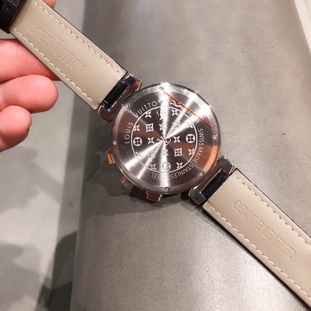 LV A貨男款白面三眼計時腕錶 金針設計經典風格| 7 LV A貨男款白面三眼計時腕錶 金針設計經典風格