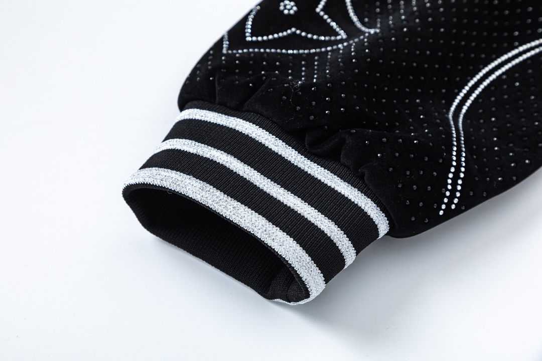 LV A貨黑色亮鑽Logo外套 奢華刺繡時尚潮流版型| 12 LV A貨黑色亮鑽Logo外套 奢華刺繡時尚潮流版型