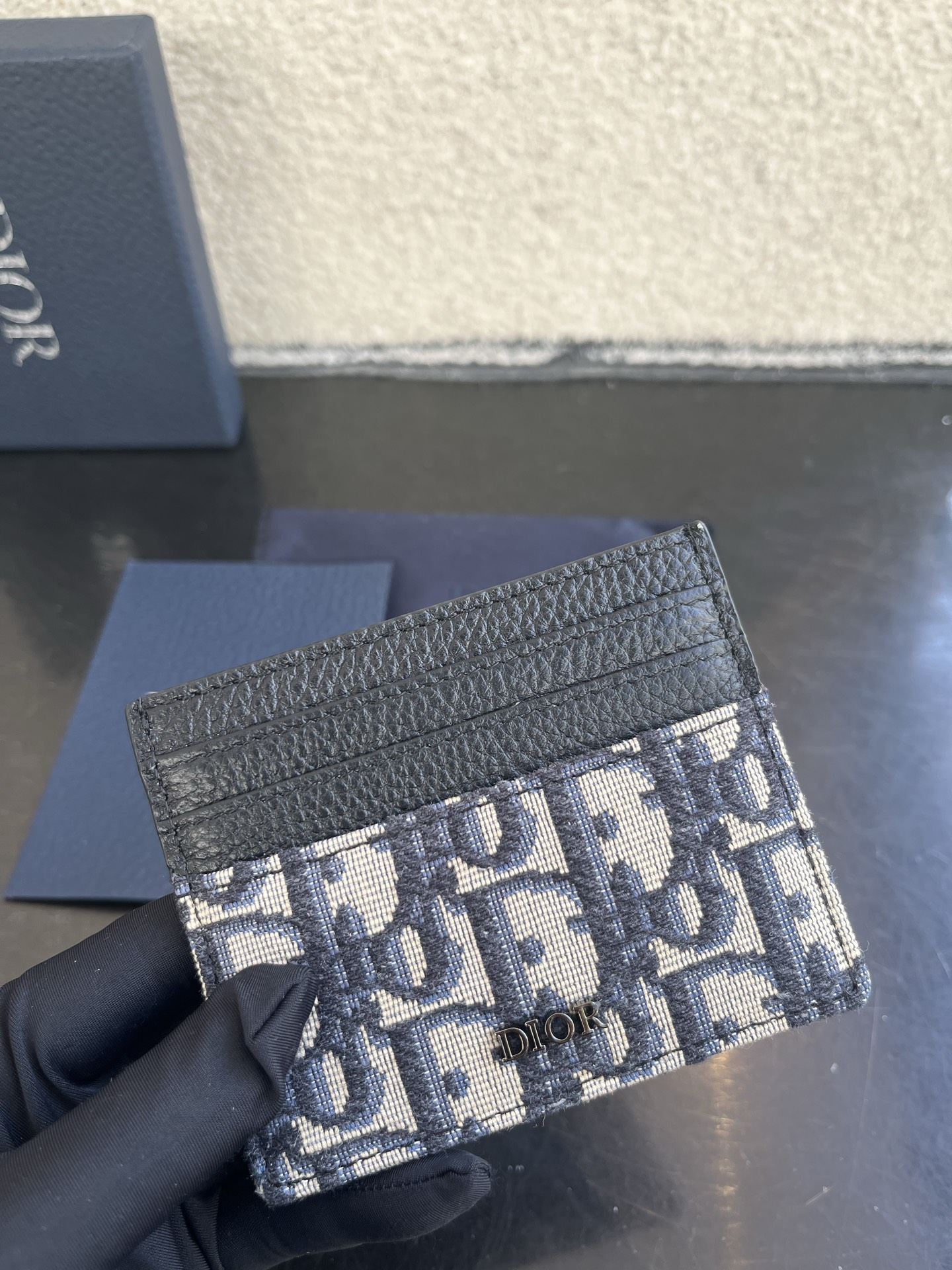 Dior 高仿卡夾 男士米色老花拼黑皮設計 輕薄實用款| 11 Dior 高仿卡夾 男士米色老花拼黑皮設計 輕薄實用款
