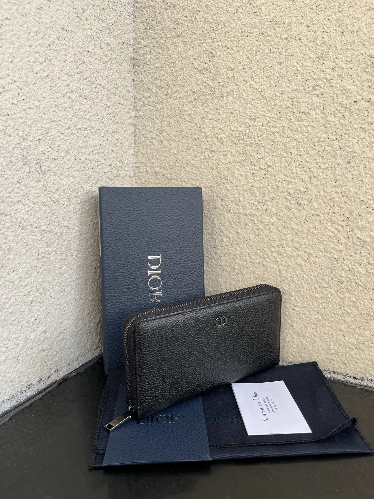 Dior 一比一男士長夾 全黑荔枝皮 拉鍊式大容量款| 12 Dior 一比一男士長夾 全黑荔枝皮 拉鍊式大容量款