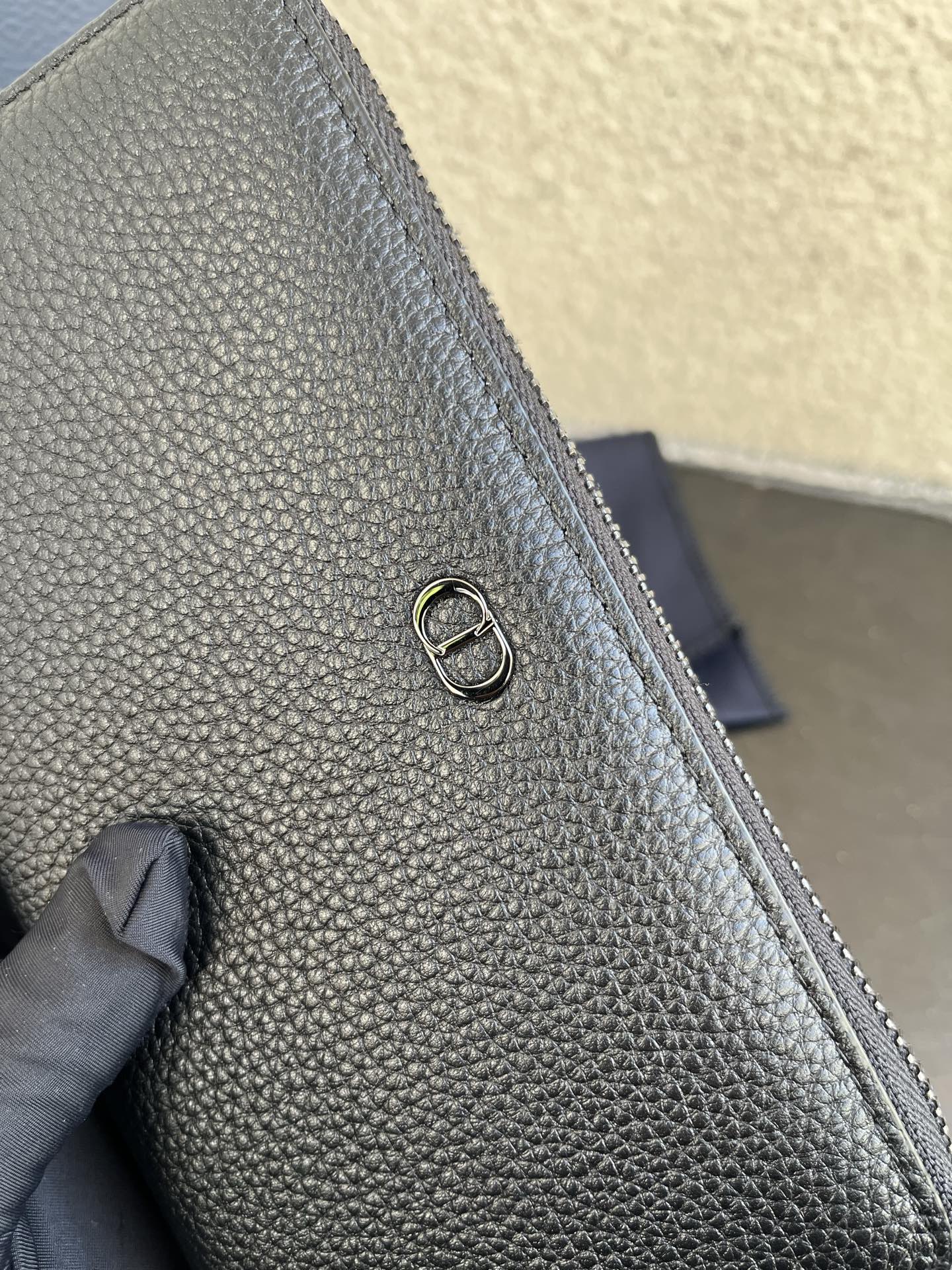 Dior 一比一男士長夾 全黑荔枝皮 拉鍊式大容量款| 10 Dior 一比一男士長夾 全黑荔枝皮 拉鍊式大容量款