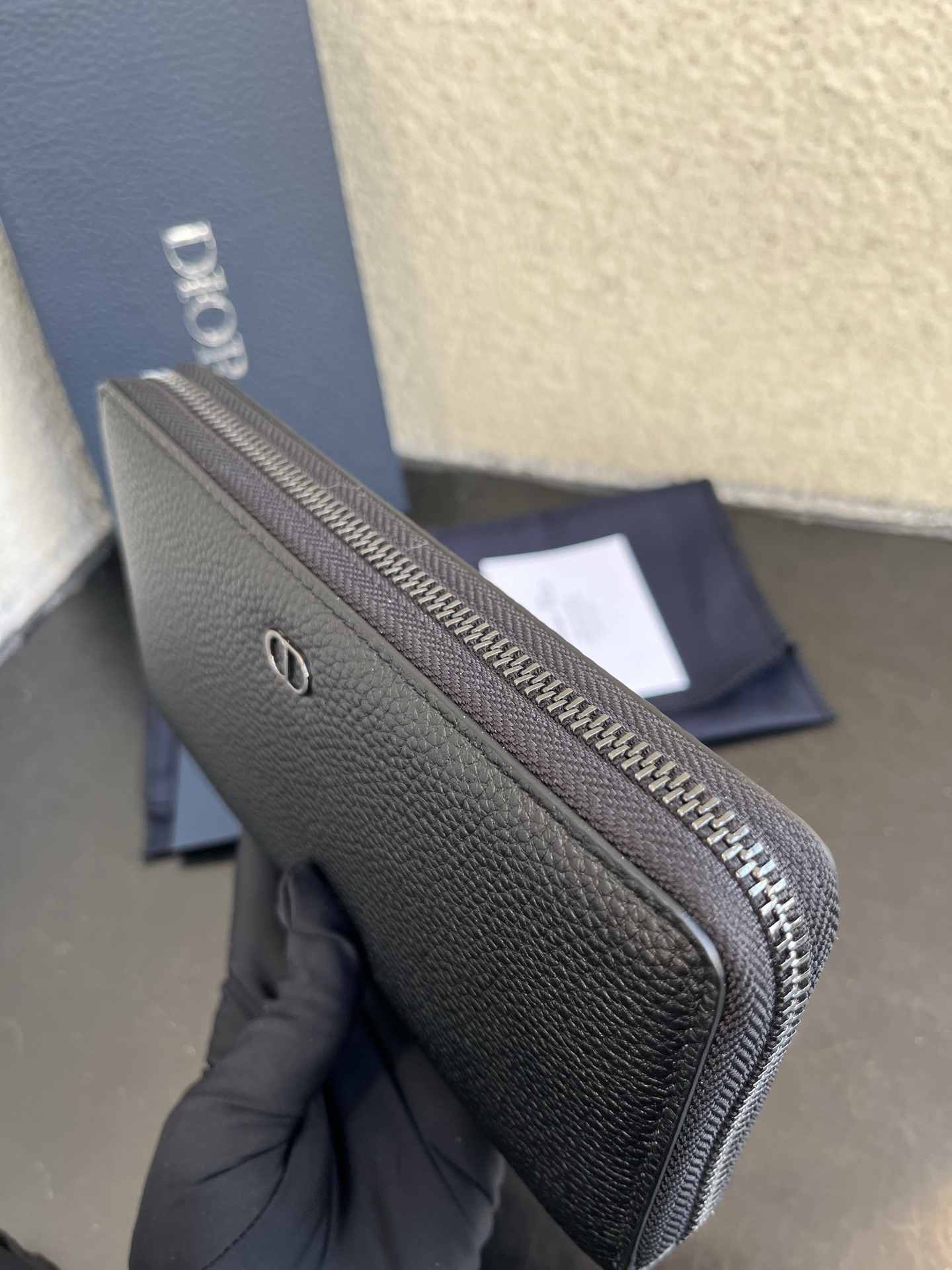 Dior 一比一男士長夾 全黑荔枝皮 拉鍊式大容量款| 9 Dior 一比一男士長夾 全黑荔枝皮 拉鍊式大容量款