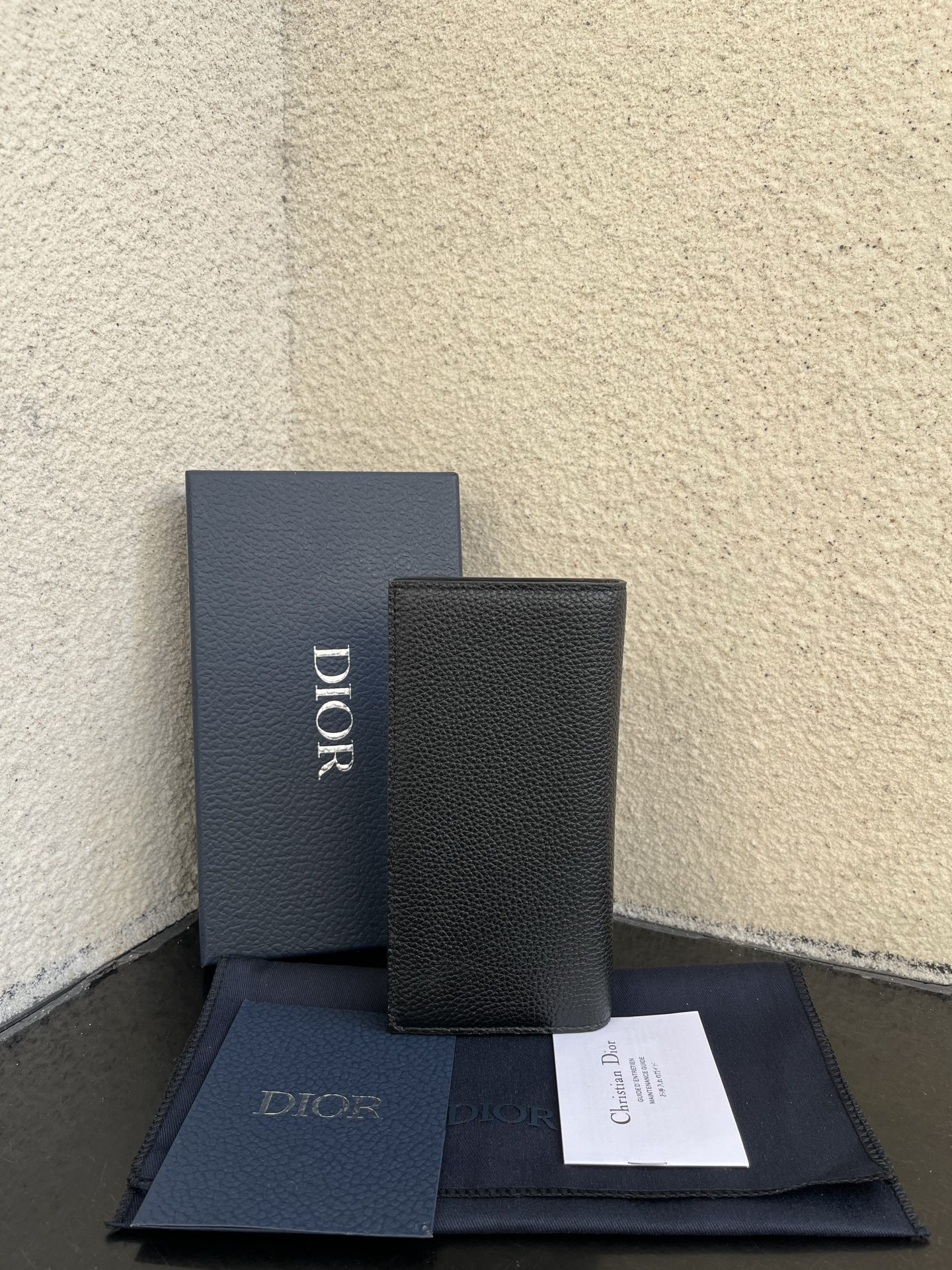 Dior 高仿男士長夾 黑色荔枝皮直式設計 專業俐落款| 14 Dior 高仿男士長夾 黑色荔枝皮直式設計 專業俐落款